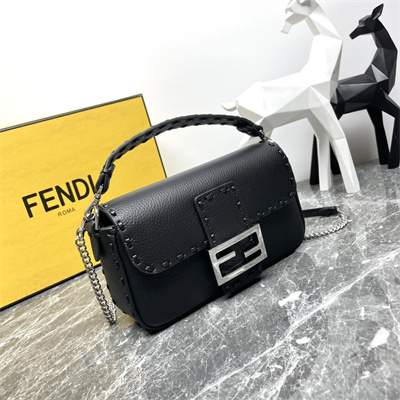 Fen.di Baguette MiniSelleria bag with 309 hand-sewn topstitches