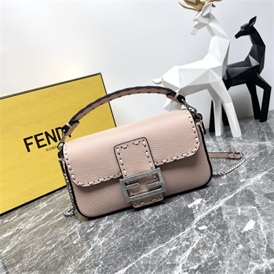 Fen.di Baguette MiniSelleria bag with 309 hand-sewn topstitches