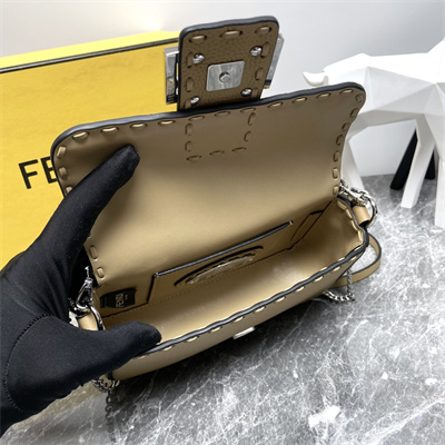 Fen.di Baguette MiniSelleria bag with 309 hand-sewn topstitches