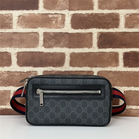 G*u*i gg belt bag with zip pocket black 792094
