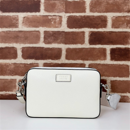g*u*i small gg crossbody bag with tag white leather and white gg S*p*e canvas 795465