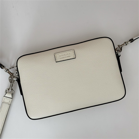 g*u*i small gg crossbody bag with tag white leather and white gg S*p*e canvas 795465