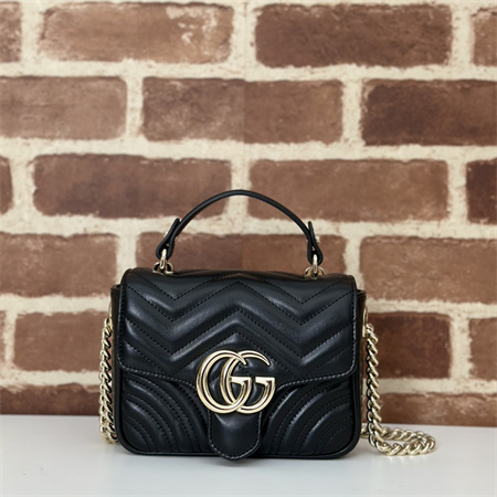 Gu.cci GG Marmont  MINI TOP HANDLE BAG Black 811238