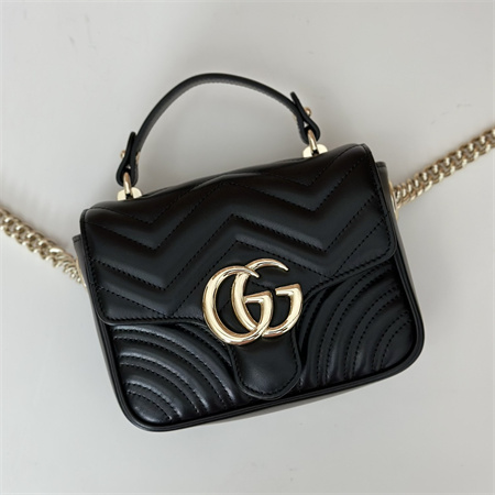 Gu.cci GG Marmont  MINI TOP HANDLE BAG Black 811238