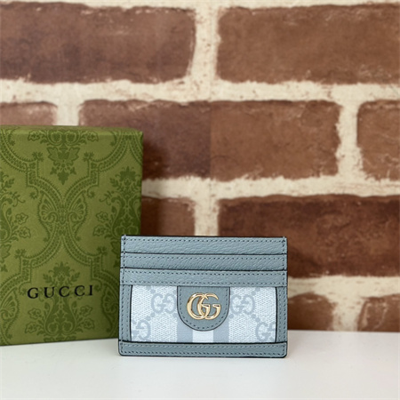 gu.cci ophidia gg card case S*p*e canvas dusty blue 523159
