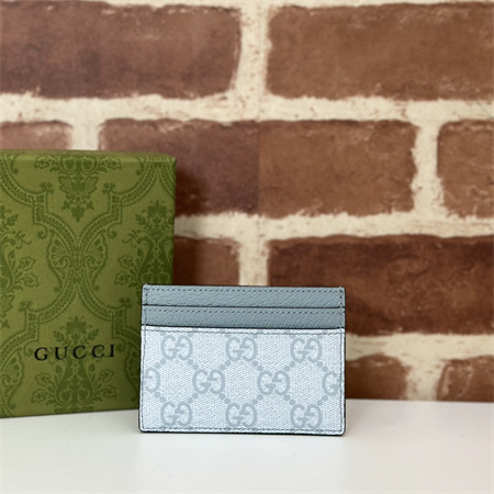 gu.cci ophidia gg card case S*p*e canvas dusty blue 523159