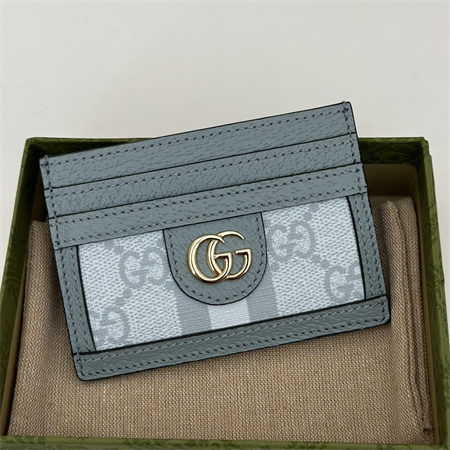 gu.cci ophidia gg card case S*p*e canvas dusty blue 523159