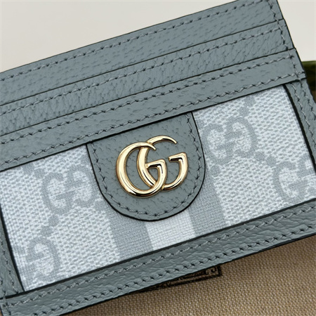 gu.cci ophidia gg card case S*p*e canvas dusty blue 523159