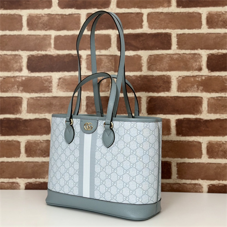 gu.cci ophidia mini tote bag gg S*p*e canvas dusty blue 765043