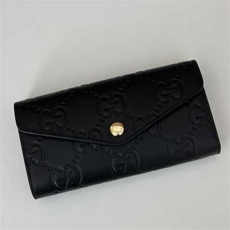 Gu.cci GG CONTINENTAL WALLET Black Leather 772791