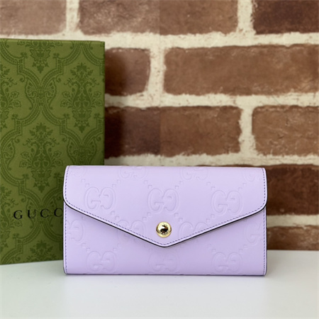 Gu.cci GG CONTINENTAL WALLET Purple Leather 772791