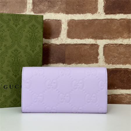 Gu.cci GG CONTINENTAL WALLET Purple Leather 772791