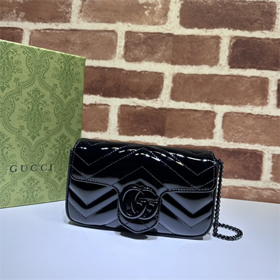 Gu.cci GG Marmont  Mini Bag Black Patent 476433