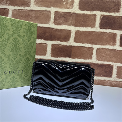 Gu.cci GG Marmont  Mini Bag Black Patent 476433
