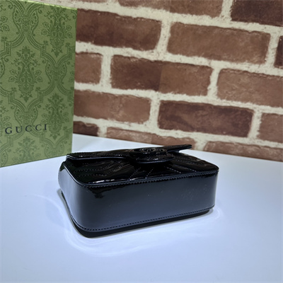 Gu.cci GG Marmont  Mini Bag Black Patent 476433