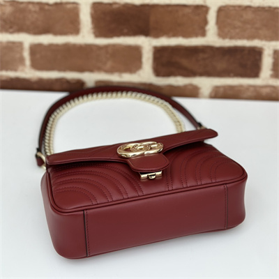 Gu.cci GG Marmont  Small  Shoulder Bag Burgundy 446744