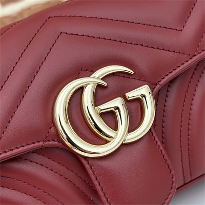 Gu.cci GG Marmont  Small  Shoulder Bag Burgundy 446744