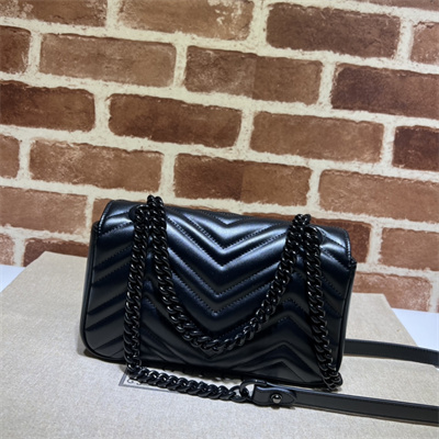 Gu.cci GG Marmont  Small  Shoulder Bag Black  446744