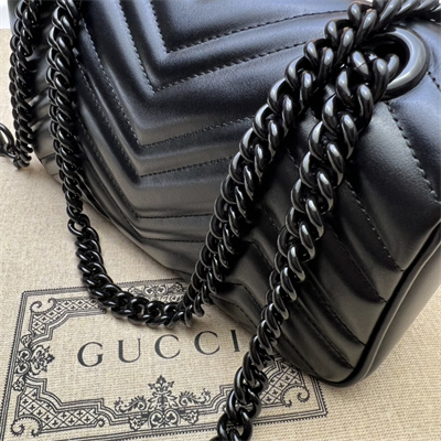 Gu.cci GG Marmont  Small  Shoulder Bag Black  446744