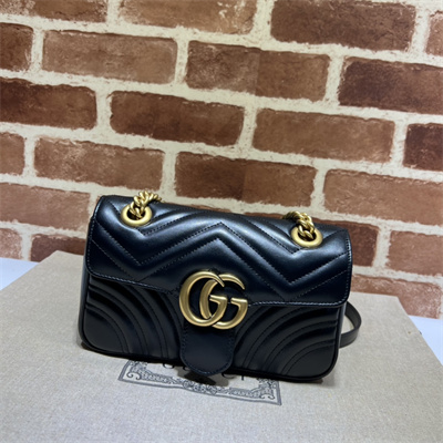 Gu.cci GG Marmont  Small Shoulder Bag Black 446744