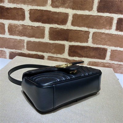 Gu.cci GG Marmont  Small Shoulder Bag Black 446744