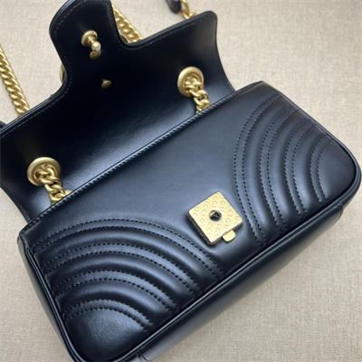 Gu.cci GG Marmont  Small Shoulder Bag Black 446744
