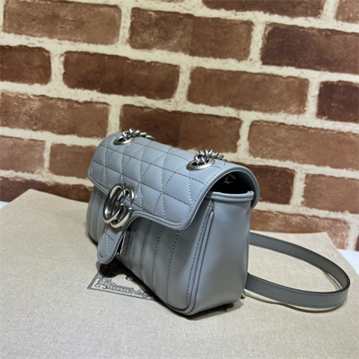Gu.cci GG Marmont  Small  Shoulder Bag Grey Blue 446744