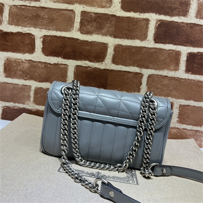 Gu.cci GG Marmont  Small  Shoulder Bag Grey Blue 446744