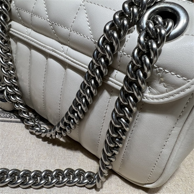 Gu.cci GG Marmont Small  Shoulder Bag White 446744