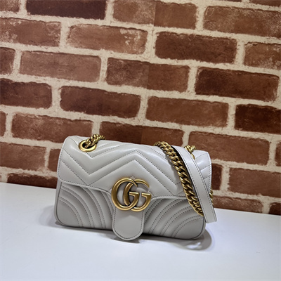 Gu.cci GG Marmont Small  Shoulder Bag Grey 446744
