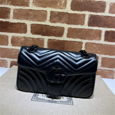 Gu.cci GG Marmont Medium Shoulder Bag Black 443497