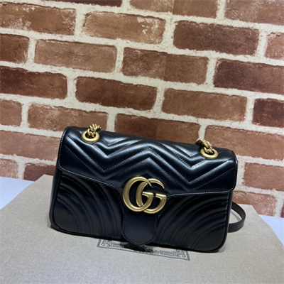 Gu.cci GG Marmont Medium Shoulder Bag Black 443497