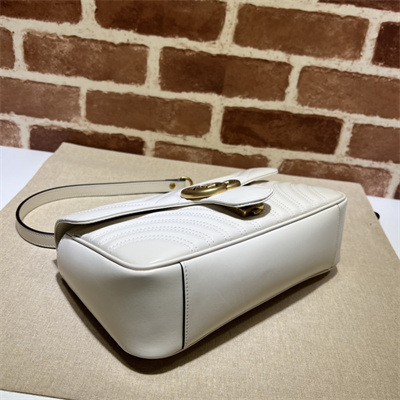Gu.cci GG Marmont Medium Shoulder Bag White 443497