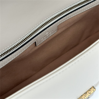 Gu.cci GG Marmont Medium Shoulder Bag White 443497