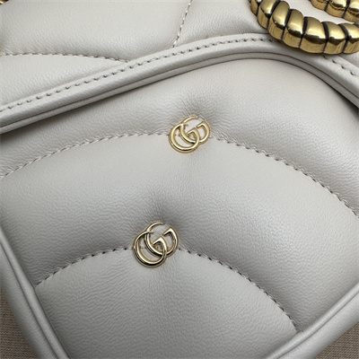 Gu.cci GG Marmont Medium Shoulder Bag White 443497