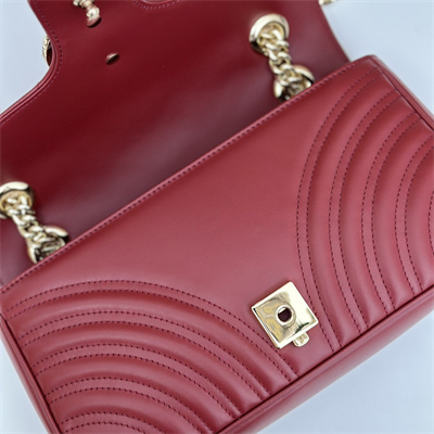 Gu.cci GG Marmont Medium Shoulder Bag  Burgundy 443497