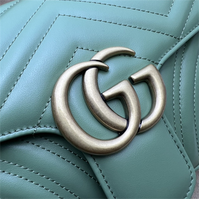 Gu.cci GG Marmont Medium Shoulder Bag Green 443497