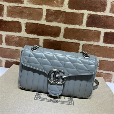 Gu.cci GG Marmont Medium Shoulder Bag Grey 443497