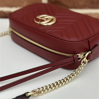 Gu.cci GG Marmont Small Shoulder Bag Burgundy 447632