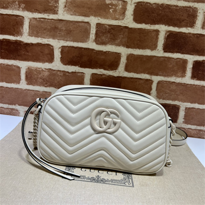Gu.cci GG Marmont Small Shoulder Bag White 447632