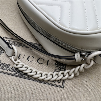 Gu.cci GG Marmont Small Shoulder Bag White 447632