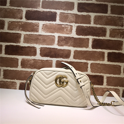 Gu.cci GG Marmont Small Shoulder Bag White 447632