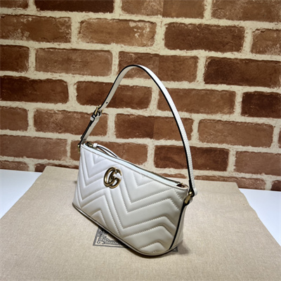 Gu.cci GG Marmont Shoulder Bag White 739166