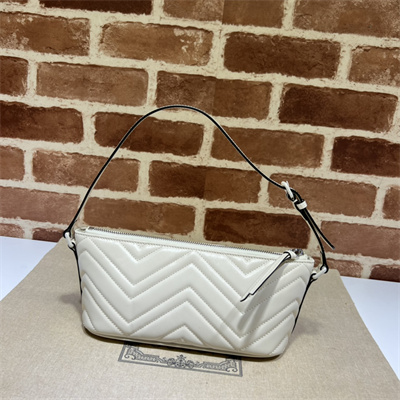 Gu.cci GG Marmont Shoulder Bag White 739166