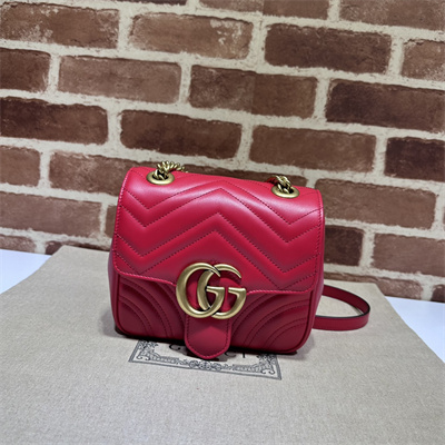 Gu.cci GG Marmont Mini Shoulder Bag Red 739682