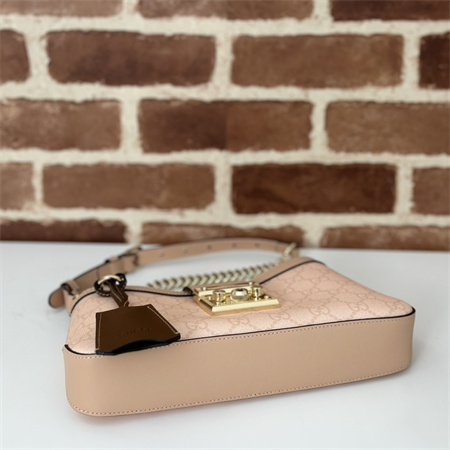 gu.cci padlock small shoulder bag gg S*p*e canvas  dusty pink 811705