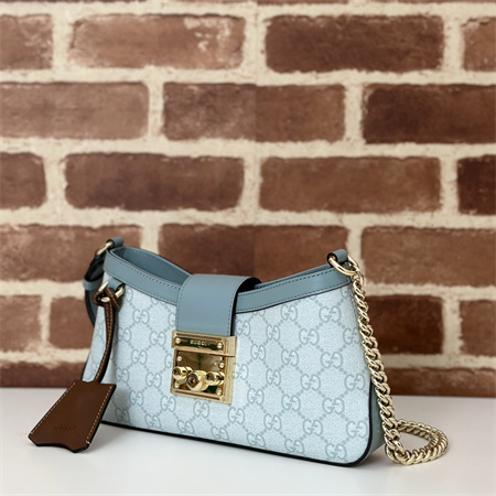 gu.cci padlock small shoulder bag gg S*p*e canvas dusty blue 811705