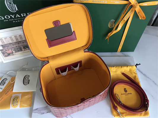 Go*ard muse vanity case in Go*ardine canvas & cervon calfskin