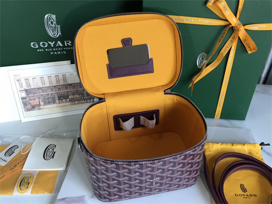 Go*ard muse vanity case in Go*ardine canvas & cervon calfskin