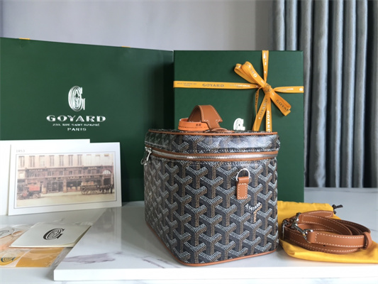 Go*ard muse vanity case in Go*ardine canvas & cervon calfskin